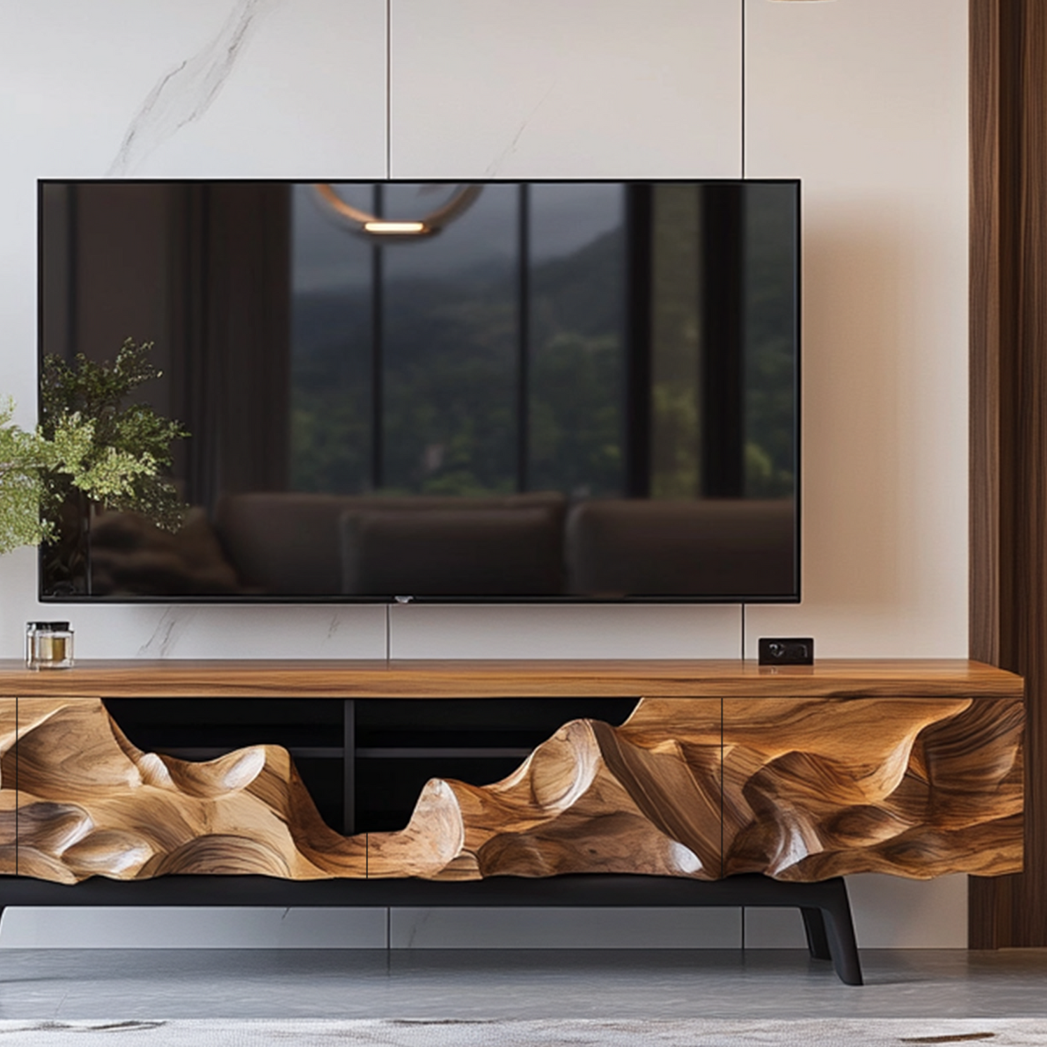 Farmhouse style TV cabinet for charming and functional living room decor-1