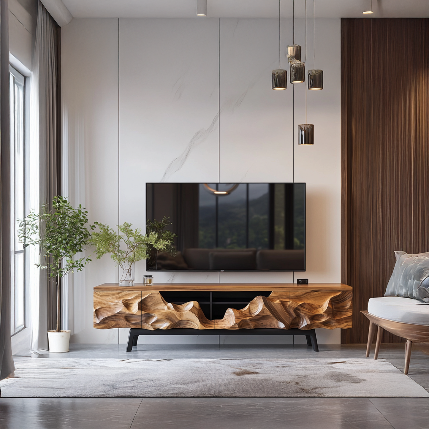 Farmhouse style TV cabinet for charming and functional living room decor-2