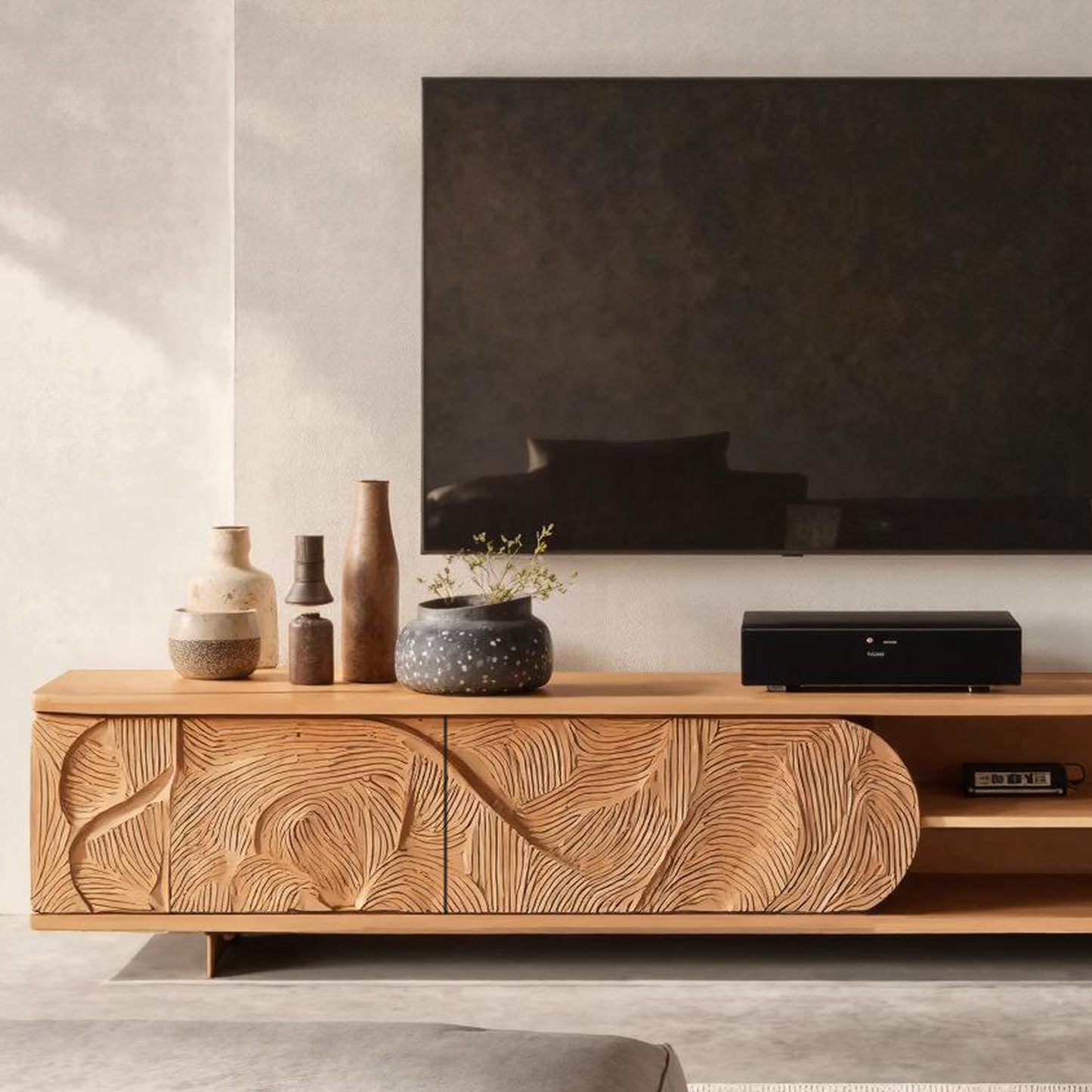 Mid-century TV stand designed for stylish and functional living room interiors-2