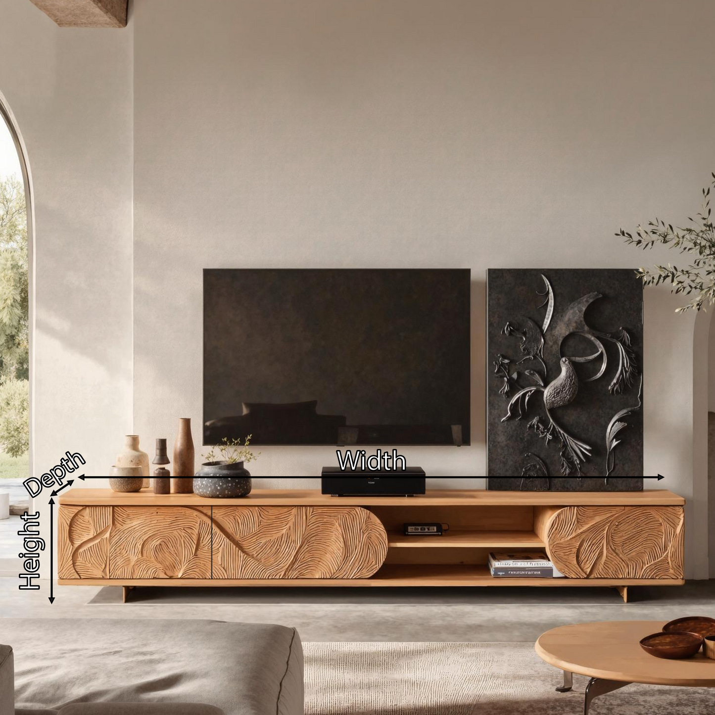Mid-century TV stand designed for stylish and functional living room interiors-4