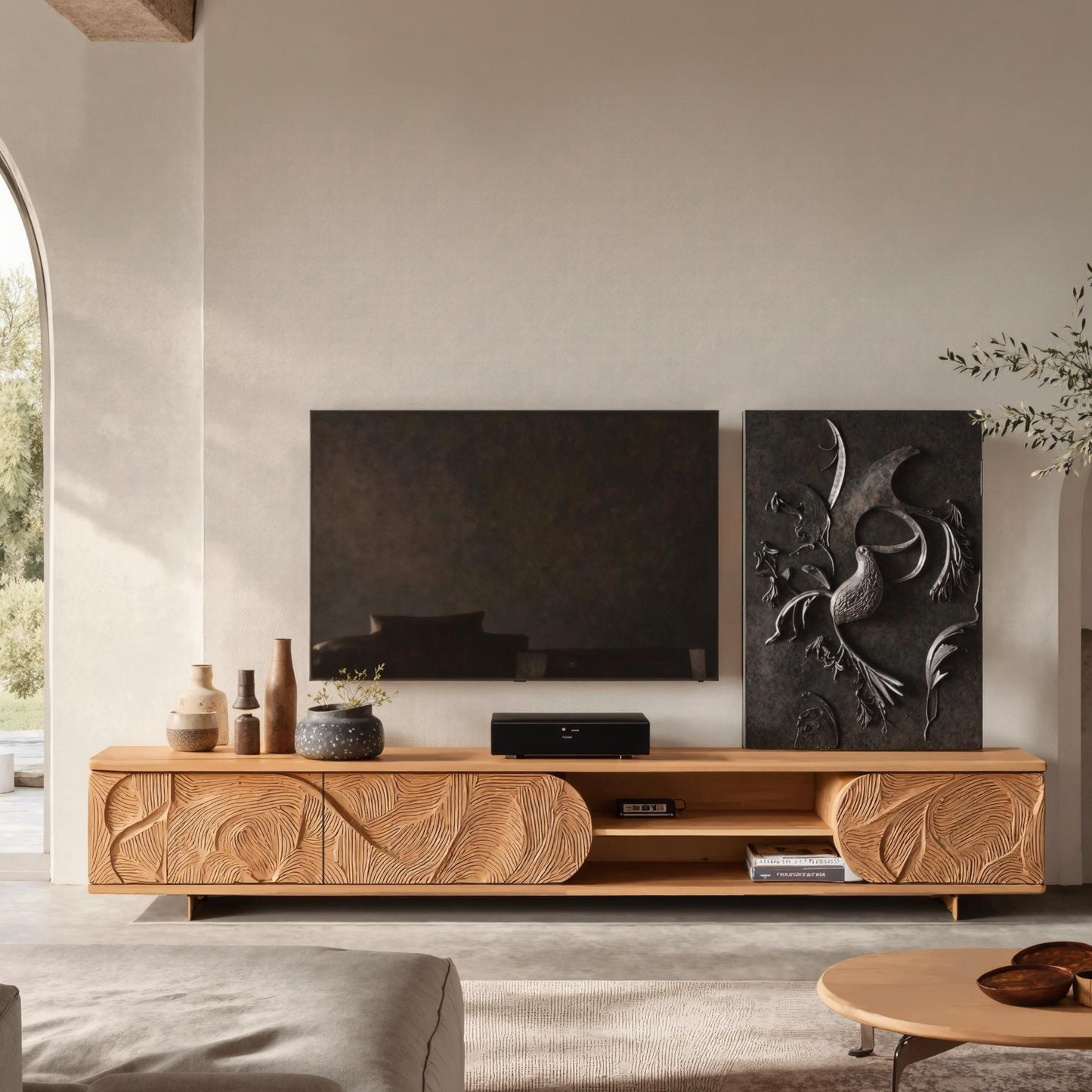 Mid-century TV stand designed for stylish and functional living room interiors