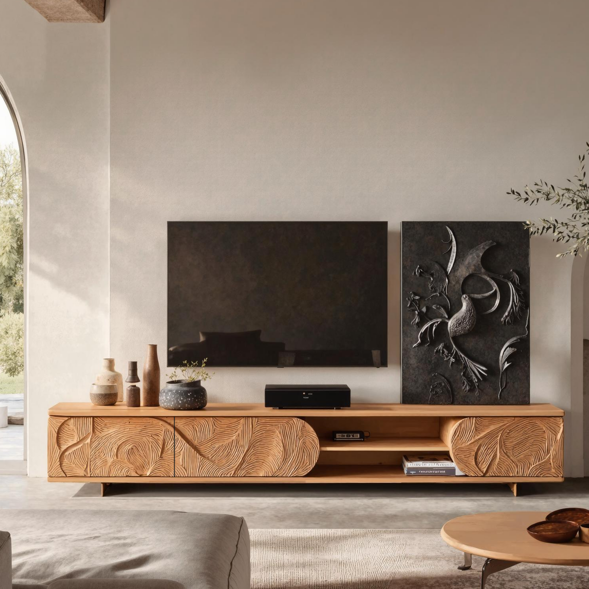 Mid-century TV stand designed for stylish and functional living room interiors
