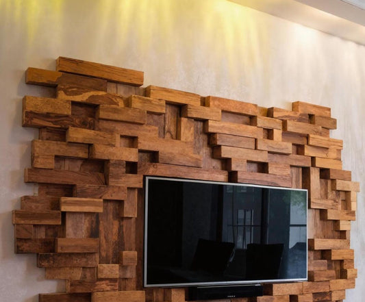 Modern artistic TV wall panel for an elegant and stylish living room display-1